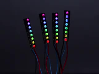 Various RGB and RGB NeoPixel Sticks animating colors
