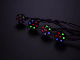 Various RGB and RGB NeoPixel Jewels animating colors