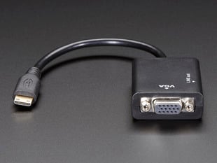 Detailed shot of a Mini HDMI to VGA Video Adapter.