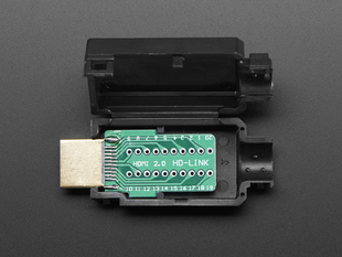 HDMI Plug Breakout Board with plastic snap-case