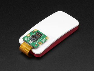 Angled shot of a Raspberry Pi Zero v1.3 Camera Pack - Includes Pi Zero. 