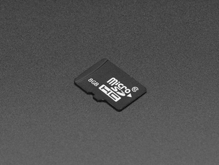 Angled shot 8 GB MicroSD Card with full PIXEL desktop NOOBS - v2.8