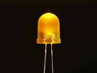 Single large LED lit up yellow
