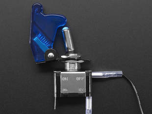 Illuminated Toggle Switch with blue Cover, LED lit