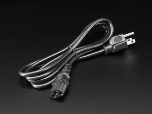 3 prong Power Cord Cable with PC Power Connector Socket