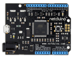 netduino (.NET-programmable microcontroller) Arduino-shaped dev board