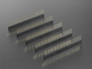 Angled shot of 5 36-pin headers upright. 