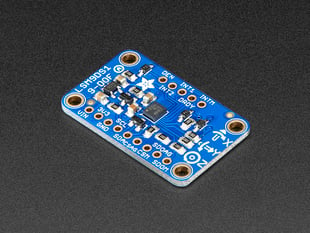Angled shot of a Adafruit 9-DOF Accel/Mag/Gyro+Temp Breakout Board - LSM9DS1.