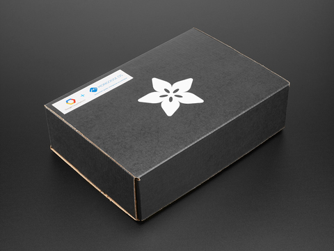 Back rectangular box with the Adafruit Logo in the middle.