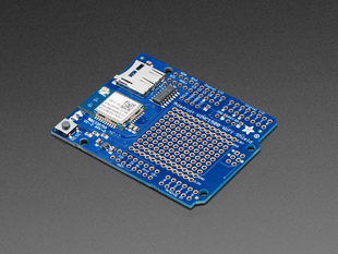 Angled shot of a Adafruit WINC1500 WiFi Shield with uFL Connector.