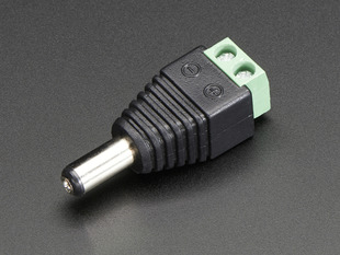 Angled shot of a Male DC Power adapter - 2.1mm plug 