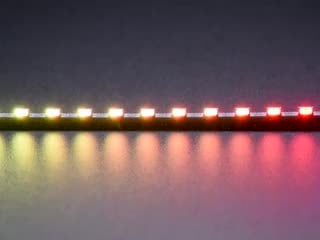 Close up of side lights changing rainbow colors