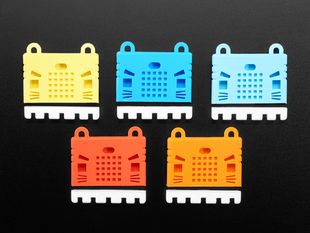 Top down view of a 5 KittenBot Silicone Sleeve for micro:bit in various colors 