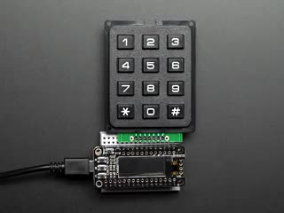 3x4 Keypad wired to Feather, finger types out 867-5309
