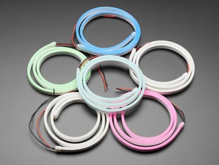 Multiple coils of Flexible Silicone Neon-Like LED Strip in Various Colors