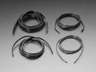 Four coils of different width ribbon wires