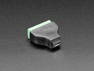 angled shot of USB Micro B Female Socket to 5-pin Terminal Block