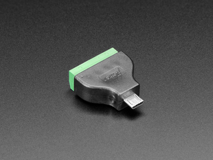 angled shot of USB Micro B Male Plug to 5-pin Terminal Block