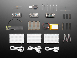 A collection of electronic parts included in kit.