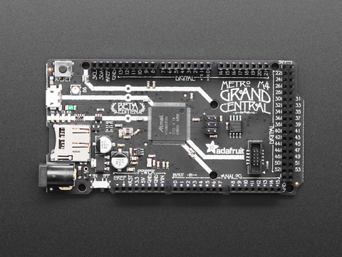 Top down shot of a Adafruit Grand Central M4 Express featuring the SAMD51.