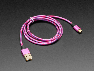 Fully Reversible Pink/Purple USB A to micro B Cable
