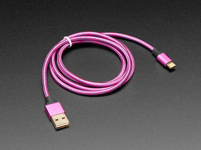Fully Reversible Pink/Purple USB A to micro B Cable