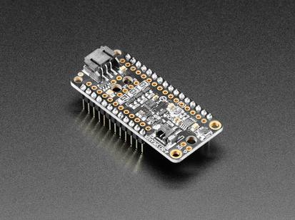 Angled shot of a Assembled Adafruit Prop-Maker FeatherWing.