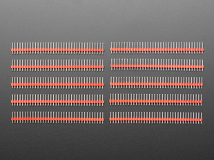Break-away 0.1 inch 36-pin strip male header - Red plastic