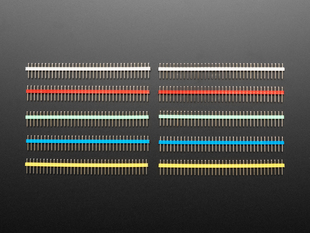 Break-away 0.1 inch 36-pin strip male header - Five different color plastics