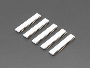 Five pack of 20-pin 0.1 Female Header - White plastic