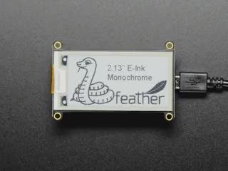 E-Ink display connected to Feather, refreshing itself
