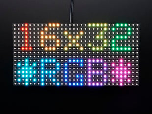 16x32 RGB LED matrix panel with colorful text lit up