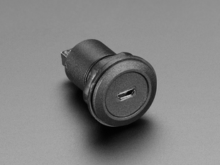 Micro USB Round Panel Mount Plug showing front port