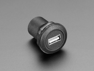 USB A Round Panel Mount Plug showing front port