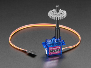 Plastic Micro Servo Adapter for LEGO Cross attached to servo