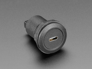 USB C Round Panel Mount Plug showing front port