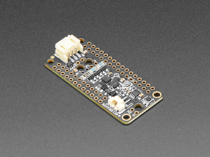 Angled shot of a Adafruit Prop-Maker FeatherWing.