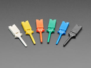 Angled shot of Basic Multi-Color Micro SMT Test Hooks (6-pack)