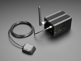 Metal cased Raspberry Pi with two antennas attached