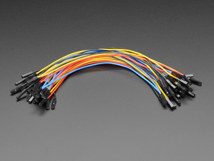 Angled shot of Premium Silicone Covered Female-Female Jumper Wires - 200mm x 40