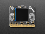 Front image of CLUE showing buttons, TFT and bit-compatible edge connector.