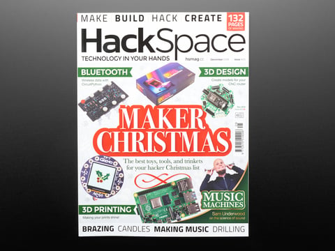 Front cover of HackSpace Magazine Issue #25 - Maker Christmas - December 2019. 