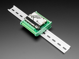 DIN Rail Terminal Block Adapter to Metro or Arduino mounted onto DIN rail