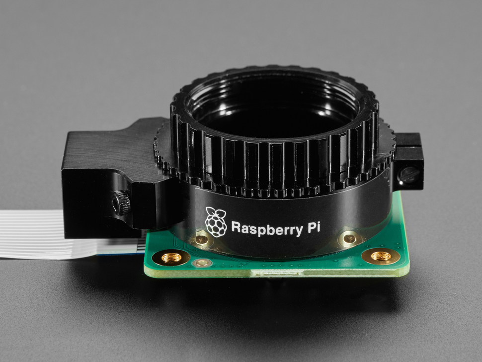Reverse side detail of Raspberry Pi HQ camera module.