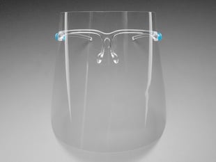 Plastic face shield with glasses style frames