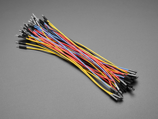 Angled shot of bundle of Premium Silicone Covered Extension Jumper Wires - 200mm x 40