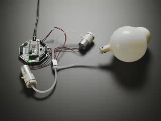 Pneumatic project with two pumps, deflating a balloon