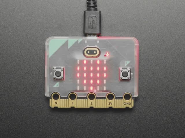 Top down view of a CLUE board installed in a Translucent Snap-on Case for micro:bit V2. - White