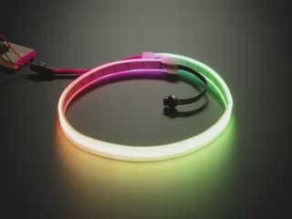 Adafruit NeoPixel 332 LED-per-Meter Silicone Bead LED Strip,  lit up rainbow