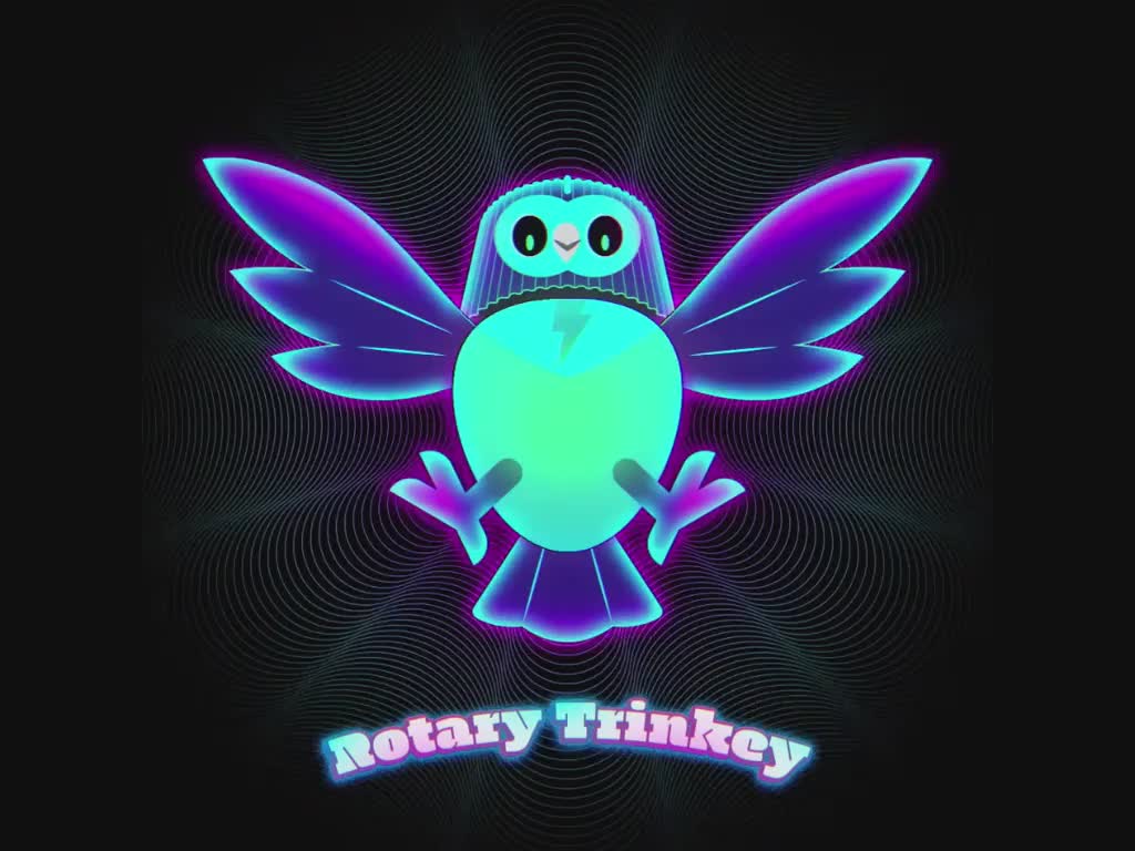 Animation of the Rotary Trinkey creature which is sorta like an owl flapping its wings.